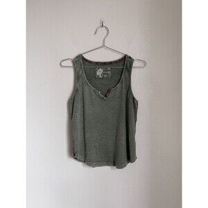 Pilcro Anthropologie Notch Tank in Olive Green Size SMALL